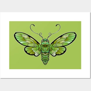 olive green butterfly moth Posters and Art